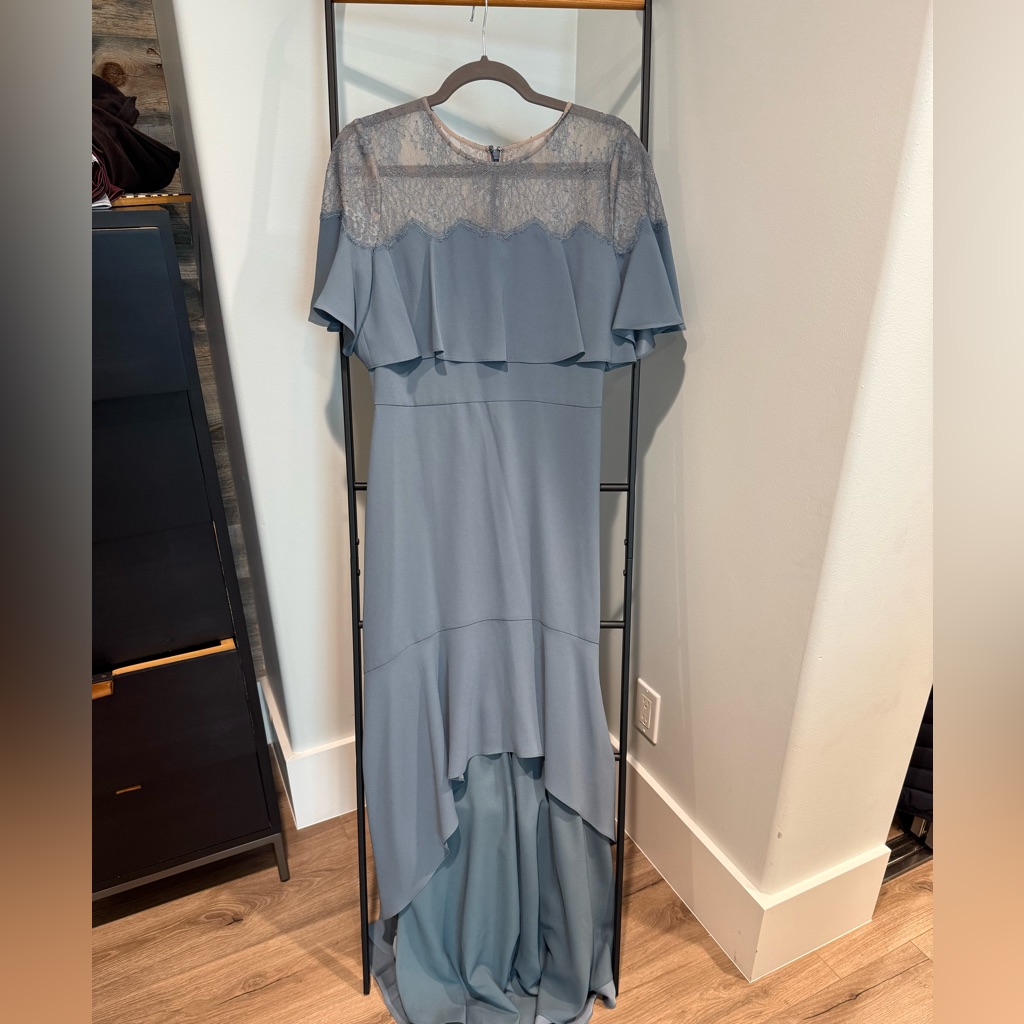 Bcbgmaxazria High Low Dress In Slate Blue
